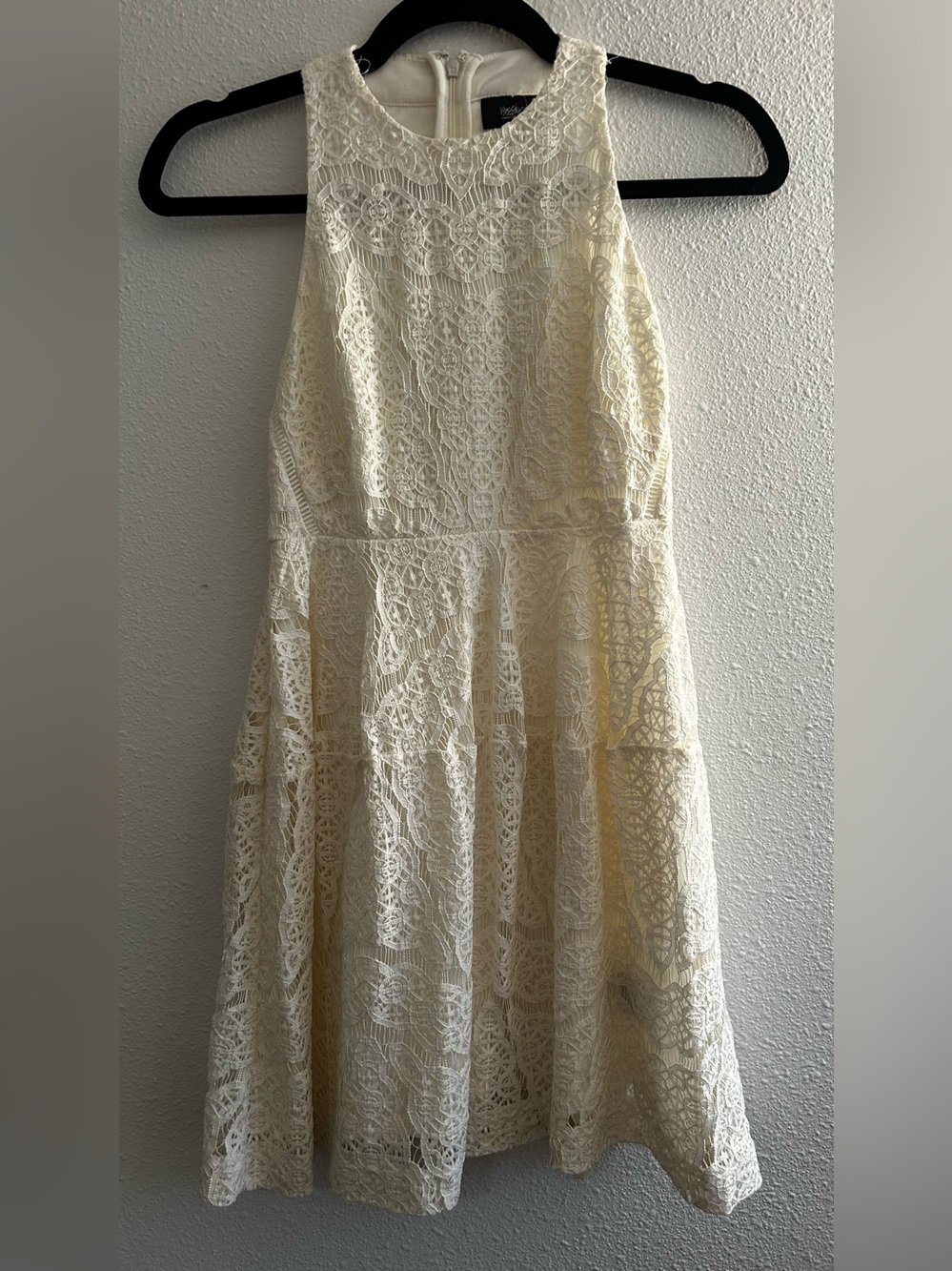 Mossimo Supply Co. Cream Lace Fit-and-Flare Mini Dress